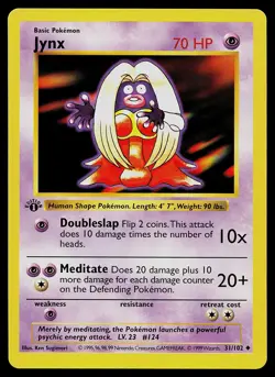 Pokemon Card - Jynx Base Set (Shadowless) 31/102 Uncommon 1st Edition - Image 1