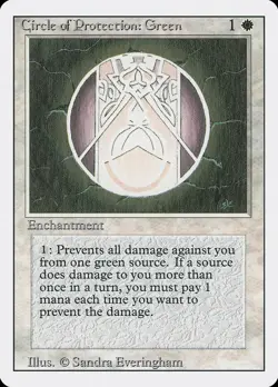 MTG Circle of Protection: Green x4 Revised Edition Common NM Playset - Image 1