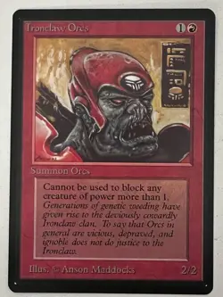 Magic the Gathering MTG Beta Ironclaw Orcs NM (Beta Bob) - Image 1