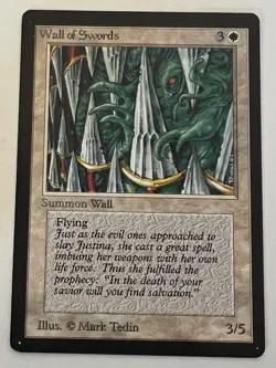 Magic the Gathering MTG Beta Wall of Swords NM (Beta Bob) - Image 1