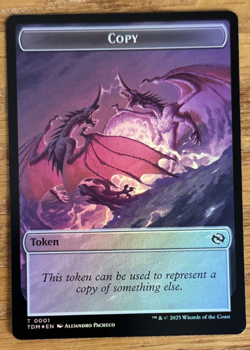 MTG Tarkir Dragonstorm Token, Copy 0001 / Monk 0003 - Foil - Image 1