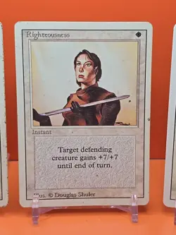 ⚪⚪⚪ (4) 1994 Magic The Gathering RIGHTEOUSNESS Revised 3rd Edition PLAYED ⚪ - Image 4