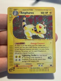 Ampharos Holo Rare 2/165 Expedition Pokemon - Moderately/Light Played - Image 1