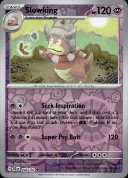 Slowking 58/142 Uncommon Stellar Crown Reverse Holo Multi Item Discount LP - Image 1