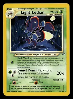 Light Ledian 24/105 Rare Neo Destiny WOTC Pokemon NM - Image 1