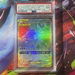 Solgaleo & Lunala GX (Secret) 254/236 PSA 9 Mint Cosmic Eclipse Pokemon TCG - Image 1
