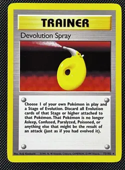 Pokemon TCG Base Set Trainer Devolution Spray 72/102 Rare- Near Mint - Image 1