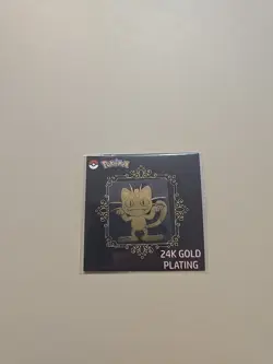 Meowth 24k Gold Plated Sticker Pokemon - Image 1
