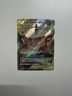 Pokemon TCG Espeon & Deoxys GX Ultra Rare Tag Team SM240 Holo Promo Blackstar - Image 1