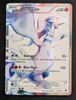 Reshiram (113 Full Art) 113/114 Black and White Pokemon TCG NM - Image 1