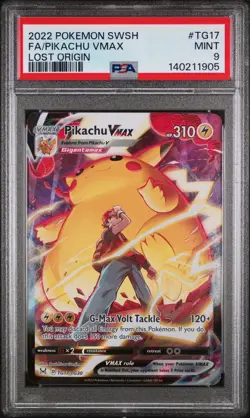 2022 POKEMON SWORD & SHIELD LOST ORIGIN #TG17 FULL ART/PIKACHU VMAX PSA 9 - Image 1