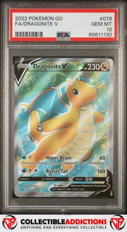 2022 Pokemon Go #076 Dragonite V PSA 10 - Image 1