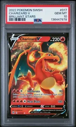 Pokemon TCG Charizard V 017/172 Swsh09: Brilliant Stars Holo PSA 10 - Image 1