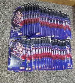 One Piece Op-14 Sleeved Booster Pack The Azure Sea’s Seven LOT OF 50 PACKS OP14 - Image 1