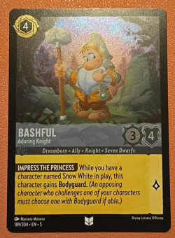 Disney Lorcana Bashful Adoring Knight Foil/Shiny Card Single 189/204 - Image 1