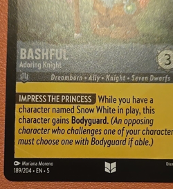 Disney Lorcana Bashful Adoring Knight Foil/Shiny Card Single 189/204 - Image 3