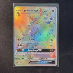 Pokemon TCG Lycanroc GX Holo Secret Rare Card Burning Shadows 155/147 LP - Image 1