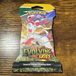 Pokemon TCG Sword & Shield EVOLVING SKIES Pack SLEEVED - 10 Cards 820650808784 - Image 1