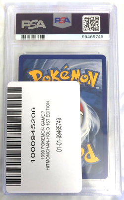 PSA 9 MINT 1st Edition Hitmonchan Base Set 7/102 Shadowless Holo Pokemon Card - Image 4