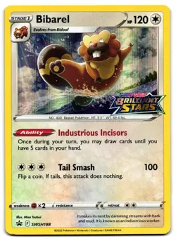 Bibarel SWSH188 - SWSH Black Star Promo Pokemon TCG - LP Card - Image 1