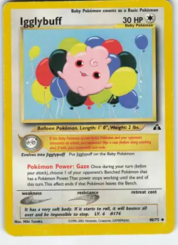 Igglybuff 40/75 Neo Discovery Uncommon Unlimited MP Pokemon - Image 1