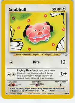 Snubbull 55/64 Neo Revelation Common Unlimited LP/MP Pokemon TCG - Image 1