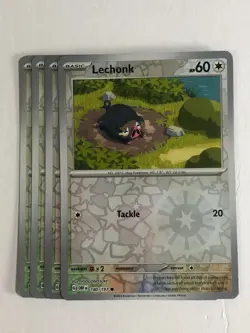 Pokemon TCG Obsidian Flames 4x Playset Reverse Holographic Lechonk 180/197 NM - Image 1