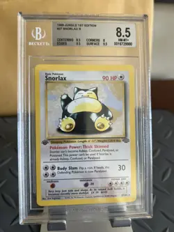 First Edition 1999 Pokemon Snorlax #27 GRADED BGS 8.5 9 NM-MT Beckett Subs - Image 1