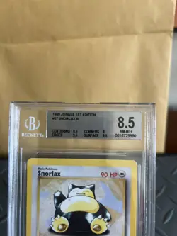 First Edition 1999 Pokemon Snorlax #27 GRADED BGS 8.5 9 NM-MT Beckett Subs - Image 2