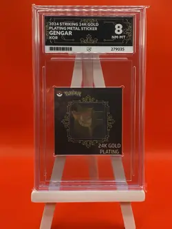 Gengar 24K Gold Plated Pokemon Sticker | Ace Graded 8 Near Mint - Image 1