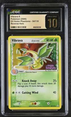 CGC 10 PRISTINE Vibrava EX Holon Phantoms 54/110 Reverse Holo STAMPED Pokemon - Image 1