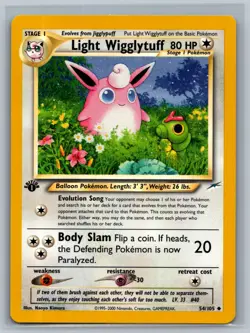 Pokemon TCG Light Wigglytuff #54/105 1st Edition READ CCG Neo Destiny - Image 1