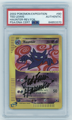 PSA Signed Ted Lewis Pokemon Haunter 80/165 Reverse Holo Foil - Image 1