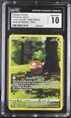 Pokemon GRADED 2023 Hisuian Voltorb GG01/GG70 Crown Zenith GM 10 CGC - Image 1