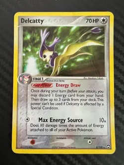 Pokemon TCG Delcatty 8/108 2007 EX Power Keepers Holo Rare DMG - Image 1