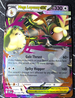 Mega Lopunny Ex 84/94 Holo NM - Pokemon Mega Evolution Phantasmal Flames - Image 1