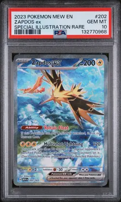 2023 POKEMON MEW EN-151 SPECIAL ILLUSTRATION RARE #202 ZAPDOS EX PSA 10 - Image 1