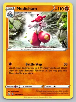 Pokemon TCG SWSH11: Lost Origin Medicham 100/196 - Image 1