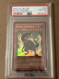 2004 Yu-Gi-Oh! Black Tyranno Invasion of Chaos IOC Unlimited Ultra Rare PSA 8 - Image 1