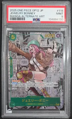 2025 ONE PIECE JP OP12 | MANGA ALTERNATE ART #118 JEWELRY BONNEY PSA 9 - Image 2
