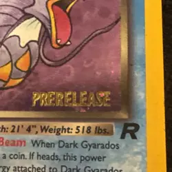 Dark Gyarados 8/82 Holo Team Rocket Prerelease Promo Pokemon Card - Image 2
