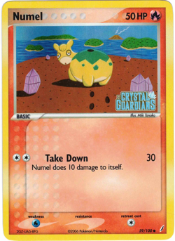 Numel 59/100 EX Crystal Guardians Reverse Holo Rare Stamped Pokemon Card - Image 1