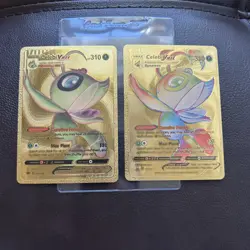 Celebi VMAX Rainbow And Vmax Original Gold Foil Pokemon Fan Art Display Card - Image 1