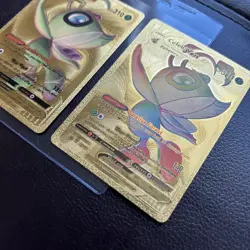 Celebi VMAX Rainbow And Vmax Original Gold Foil Pokemon Fan Art Display Card - Image 3