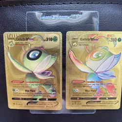 Celebi VMAX Rainbow And Vmax Original Gold Foil Pokemon Fan Art Display Card - Image 4