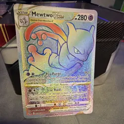 Pokemon Mewtwo VSTAR Full Art Secret Rare Holo 079/078 Pokemon GO Card - Image 1