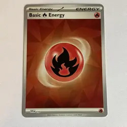 SVE 010 Basic Fire Energy Holo/Shiny Pokemon Prismatic Evolutions Single Card NM - Image 1