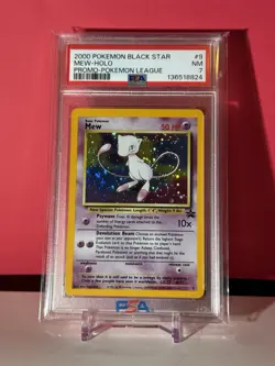 PSA 7 NM Mew Black Star Promo 9 Holo SWIRL 2000 Pokemon Card - Image 1