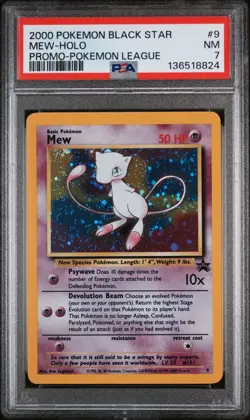 PSA 7 NM Mew Black Star Promo 9 Holo SWIRL 2000 Pokemon Card - Image 3