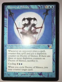 Decree of Silence Scourge Blue Rare MAGIC THE GATHERING MTG CARD MP - Image 1